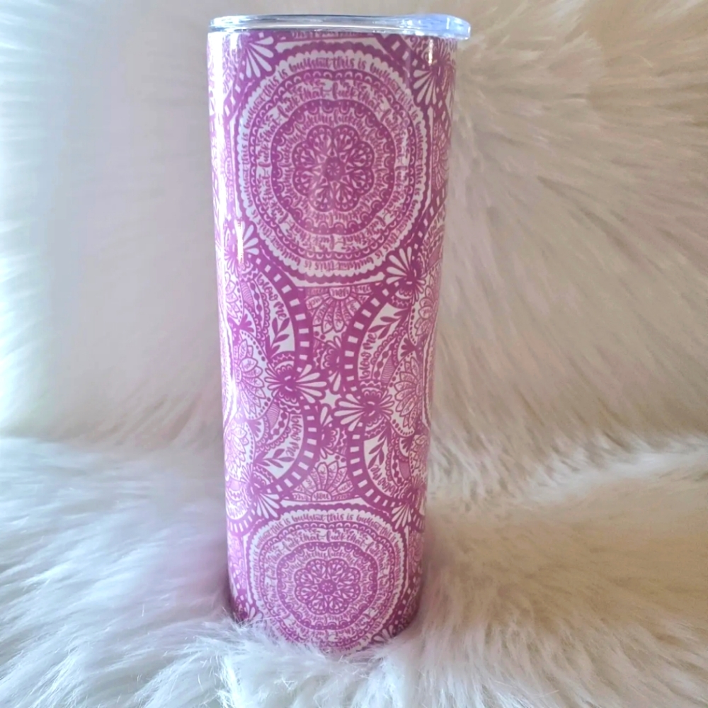 Adult mandala cuss cup tumbler
